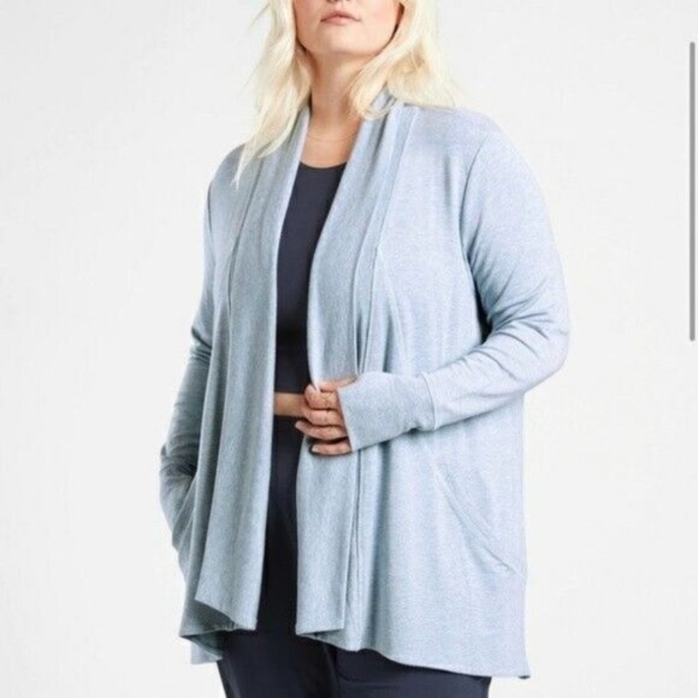Athleta Pranayama Wrap Blue Cardigan size medium